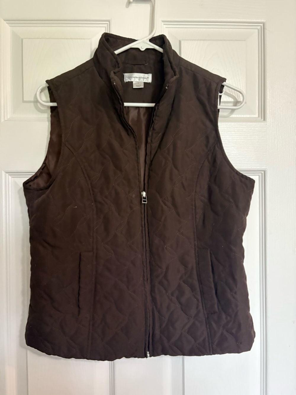 Christopher banks brown quitled vest small